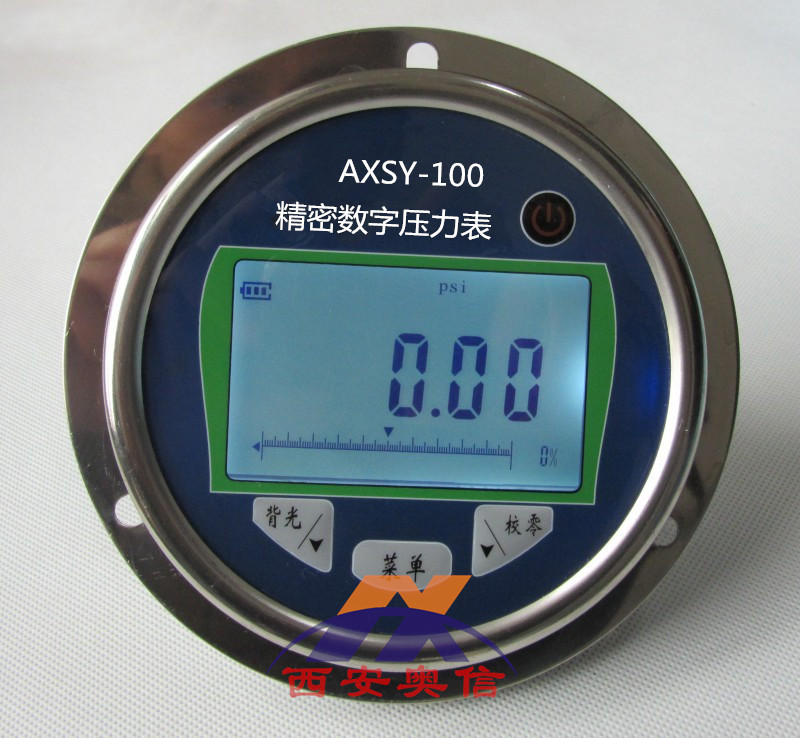 轴向带前边精密数字压力表，面板安装